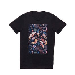 Almost Mermaid on Dark T Shirt | Digital, Coral, Leaves, Underwater, Floral, Watercolor, Summer, Ink, Ocean, Reef 