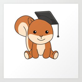 Kindergarten Nailed It Squirrel Graduation Art Print