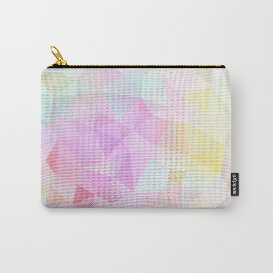 Abstract print of triangles, polygon in pastel colors Carry-All Pouch