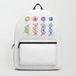DNA Helix A-B-C-Z Colorful Watercolor Backpack