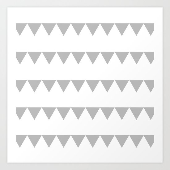 TRIANGLE BANNERS (Gray) Art Print