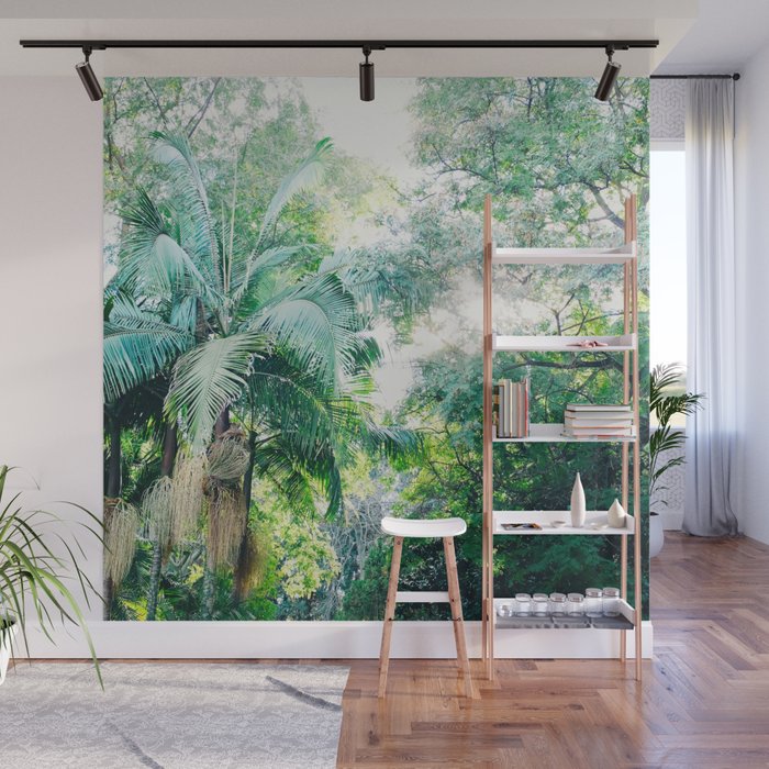 Lost In The Jungle Bright Green Tropical Palm Tree Forest