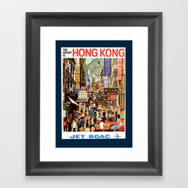 Vintage Hong Kong Travel Poster Gerahmter Kunstdruck