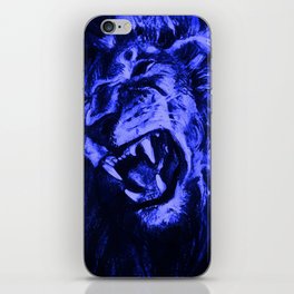 Panthera Leo Carboneum - Blue iPhone Skin