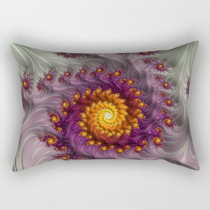 Saffron Frosting - Fractal Art Rectangular Pillow