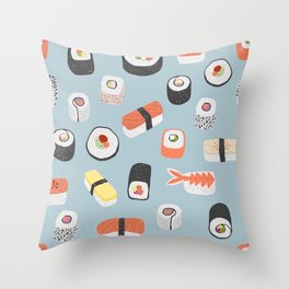 Sushi Roll Maki Nigiri Japanese Food Art Throw Pillow