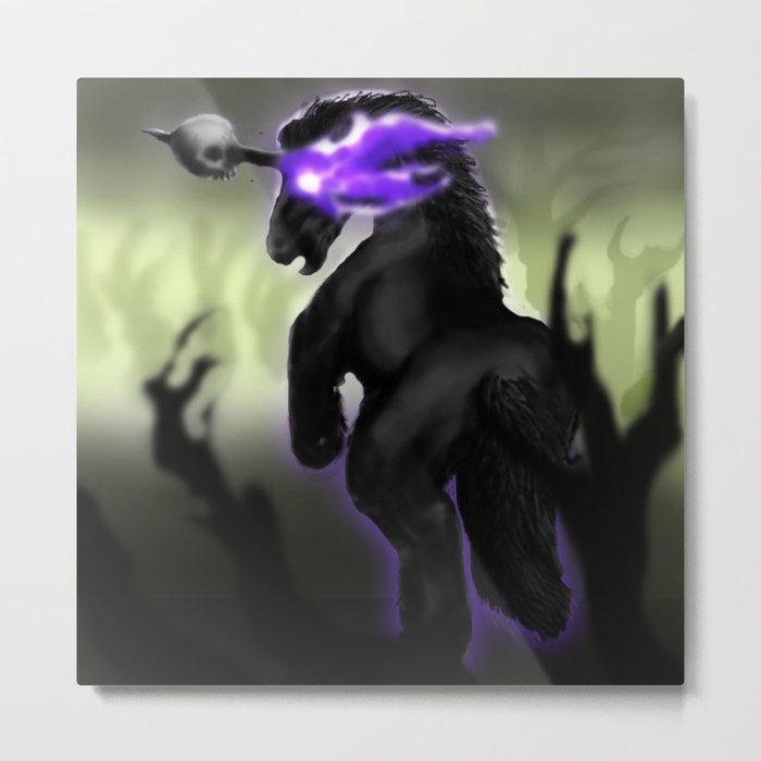  unicorn of darkness   Metal Print