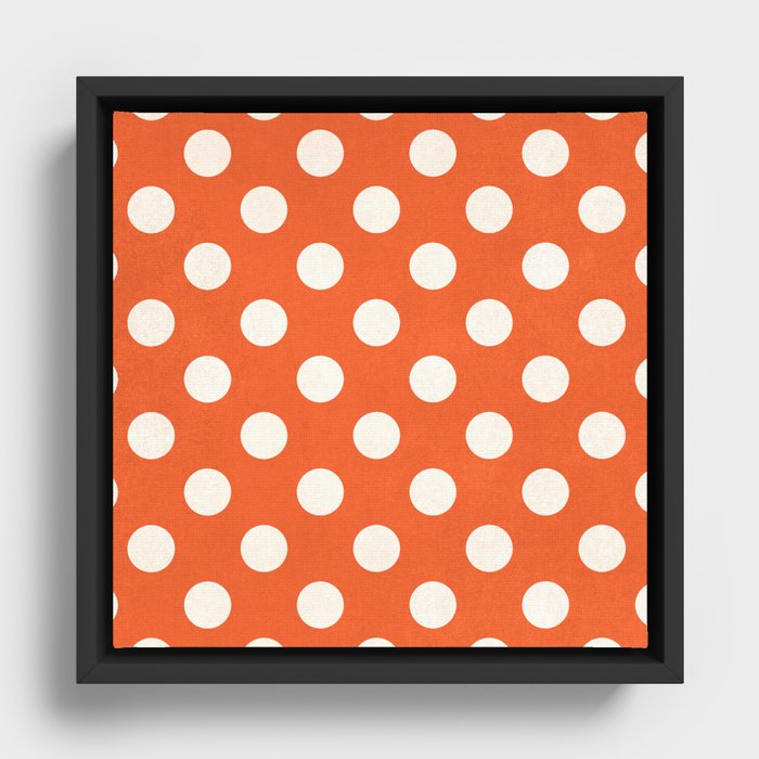 Orange Dotted Print  Framed Canvas