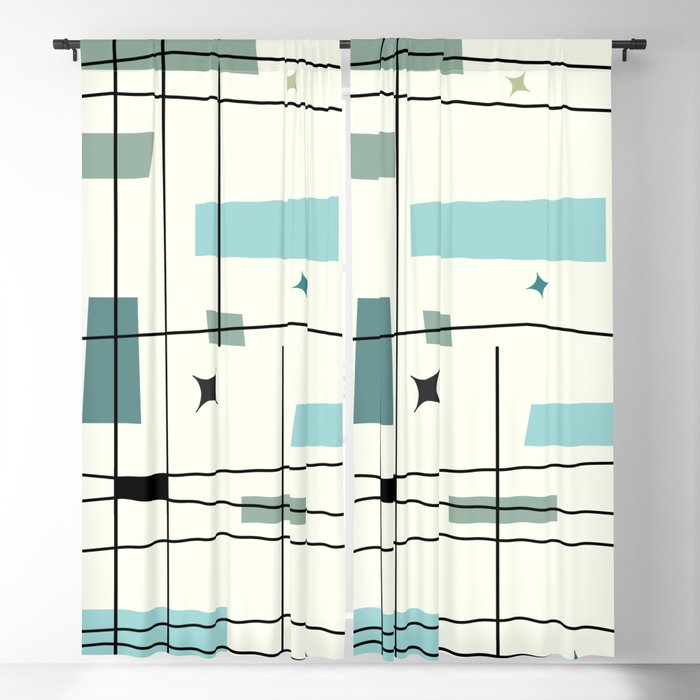 Mid Century Art Bauhaus Style Blackout Curtain
