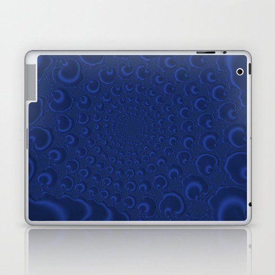 Abstract Art Digital Fractal Navy Blue Laptop & iPad Skin