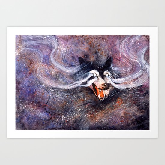 Borealis Wolf Art Print