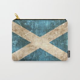 Vintage Aged and Scratched Scottish Flag Carry-All Pouch | Scottishpride, Scottishflag, Vintage, Wornscottishflag, Political, Scotland, Graphicdesign, Vintagescottishflag, Oldscottishflag, Scottish 