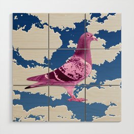 Pink Pigeon Wood Wall Art