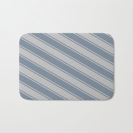 [ Thumbnail: Light Slate Gray & Grey Colored Lines Pattern Bath Mat ]