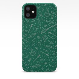 Yer a Wizard - Green + Silver iPhone Case | Potions, Drawing, Magic, Watercolor, Malfoy, Green, Hogwarts, Witches, Slytherin, Potter 
