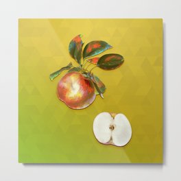 Vintage Apple Botanical Spring Art on Empire Yellow Metal Print