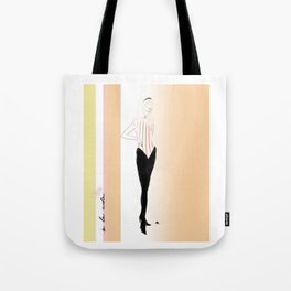60s Inspired Colorful Fashion Illustration Tote Bag