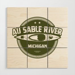 Au Sable River Michigan Kayaking Wood Wall Art
