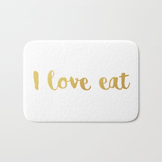 I love eat Golden Version Bath Mat