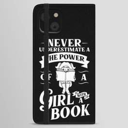 Book Girl Reading Women Bookworm Librarian Reader iPhone Wallet Case