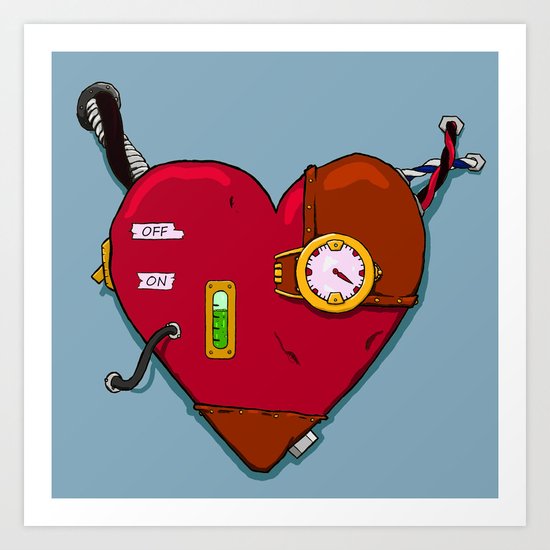 Robot Heart Art Print