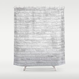 White Brick Shower Curtain