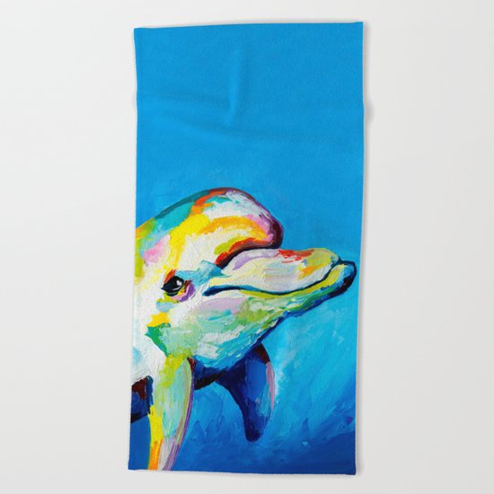 Dolphin smile Beach Towel