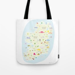 Illustrated Map of Ireland Tote Bag