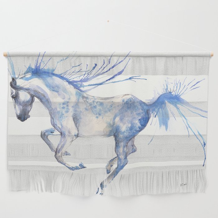 running horse watercolour art Wall Hanging