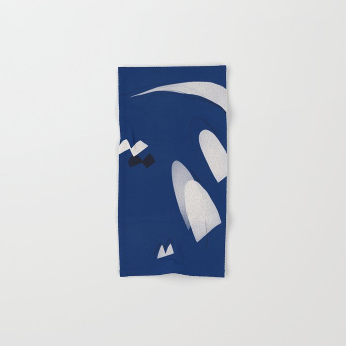 Minimal surf board on the beach Hand & Bath Towel