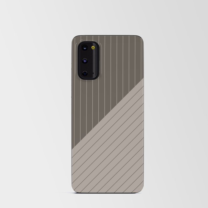Elegant Pinstripes and Triangles Brown Beige Android Card Case