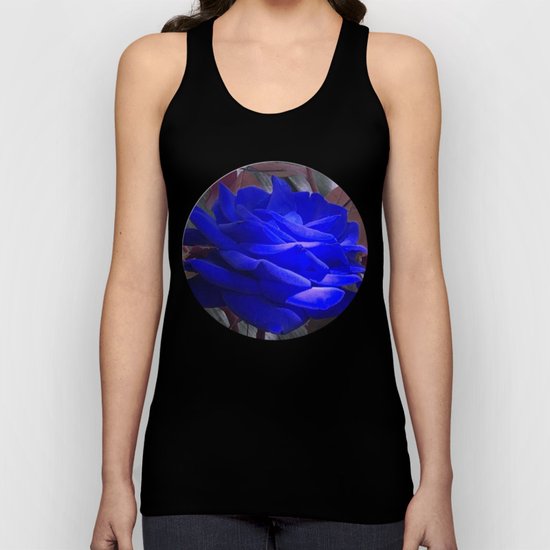 Rose in Blue Unisex Tank Top