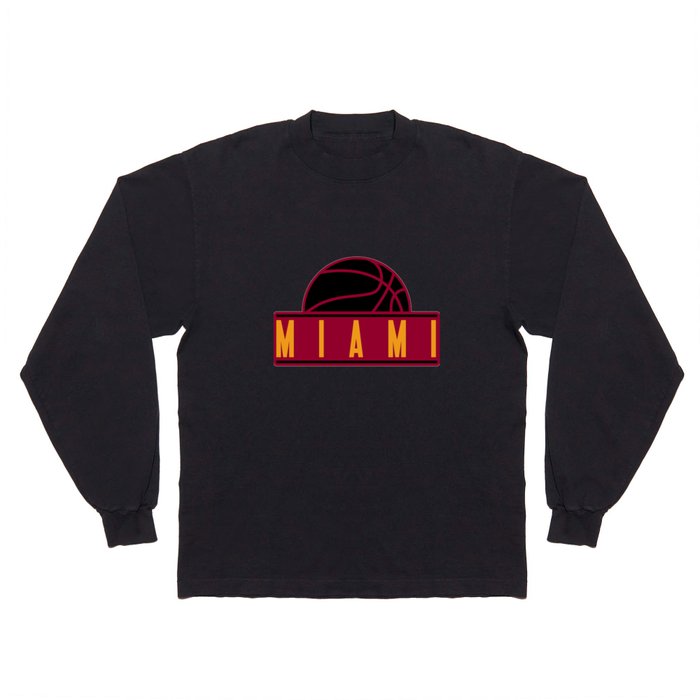 Miami basketball modern logo red Long Sleeve T Shirt