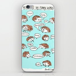 Hedgehogs Say Funny Things iPhone Skin