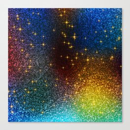 Navy Blue and Gold  Sparkle Glitter,Luxury,Shine,Girly,Glam,Trendy,Aesthetic, Canvas Print
