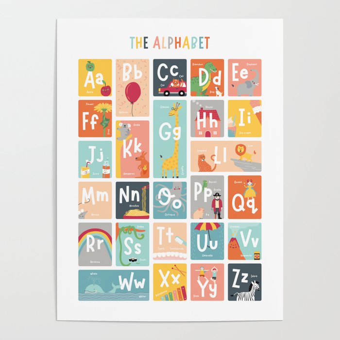 Children's Alphabet Print – Gender neutral Poster