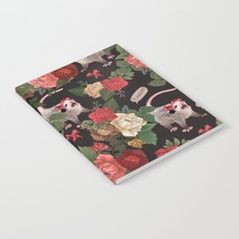 Opossum Floral Pattern (with text) Notebook