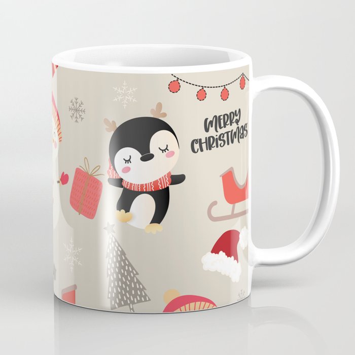 Christmas Patterns Snowman And Penguin Pattern Coffee Mug