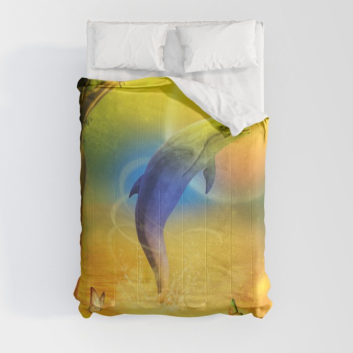 Colorful Dolphin Comforter