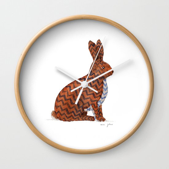zig zag rabbit Wall Clock