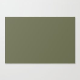 Dark Green-Brown Solid Color Pantone Loden Green 18-0422 TCX Shades of Green Hues Canvas Print