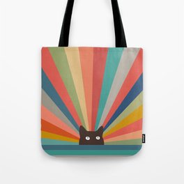 Cat Landscape 48 Tote Bag | Cat, Curated, Meow, Drawing, Sunshine, Ray, Light, Landscape, Minimal, Colours 