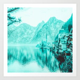 Exotic Mountains Lime Filter Art Print
