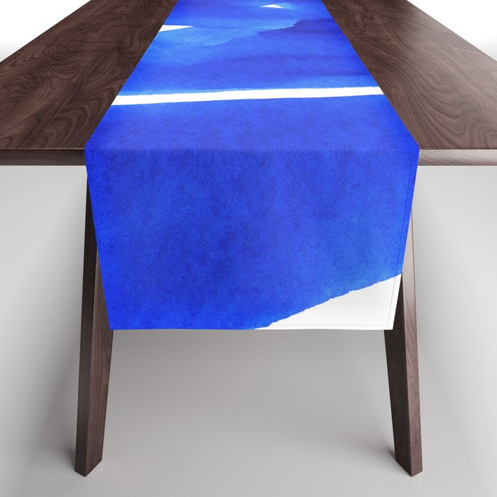 Superwatercolor Blue Table Runner
