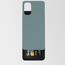 Medium Aqua Gray Solid Color Pantone Trellis 17-5110 TCX Shades of Blue-green Hues Android Card Case