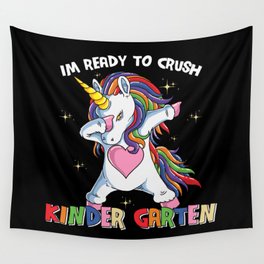 Ready To Crush Kindergarten Dabbing Unicorn Wall Tapestry