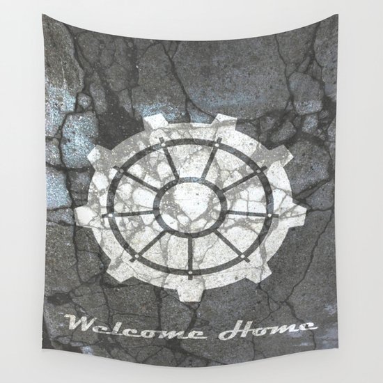 Fallout Inspired Welcome Home Vault Door Print Poster Wall Art Neutral Wall Tapestry By Dylanjaimz Society6
