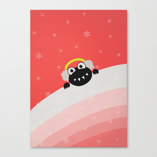 Cute Winter Bug With Earflaps Canvas Print