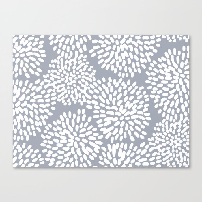 Grey and White Abstract Firework Flowers Leinwanddruck Grey and White Abstract Firework Flowers Leinwanddruck