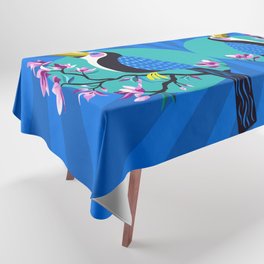 Tropical Toucan – Turquoise & Blue Tablecloth
